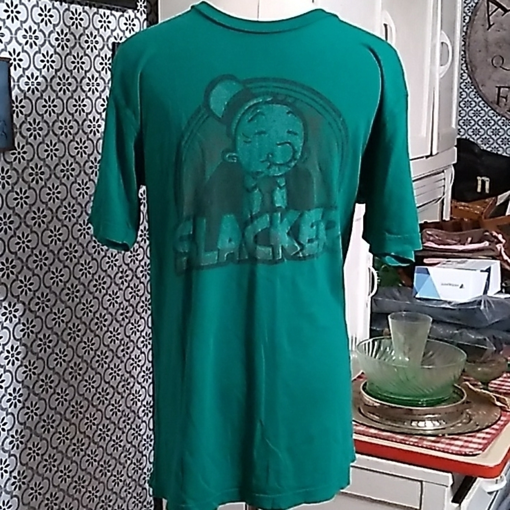 Mens green Popeye large shirt